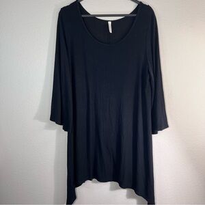 Cezanne Black sequined cross details Dolman Sleeve Top